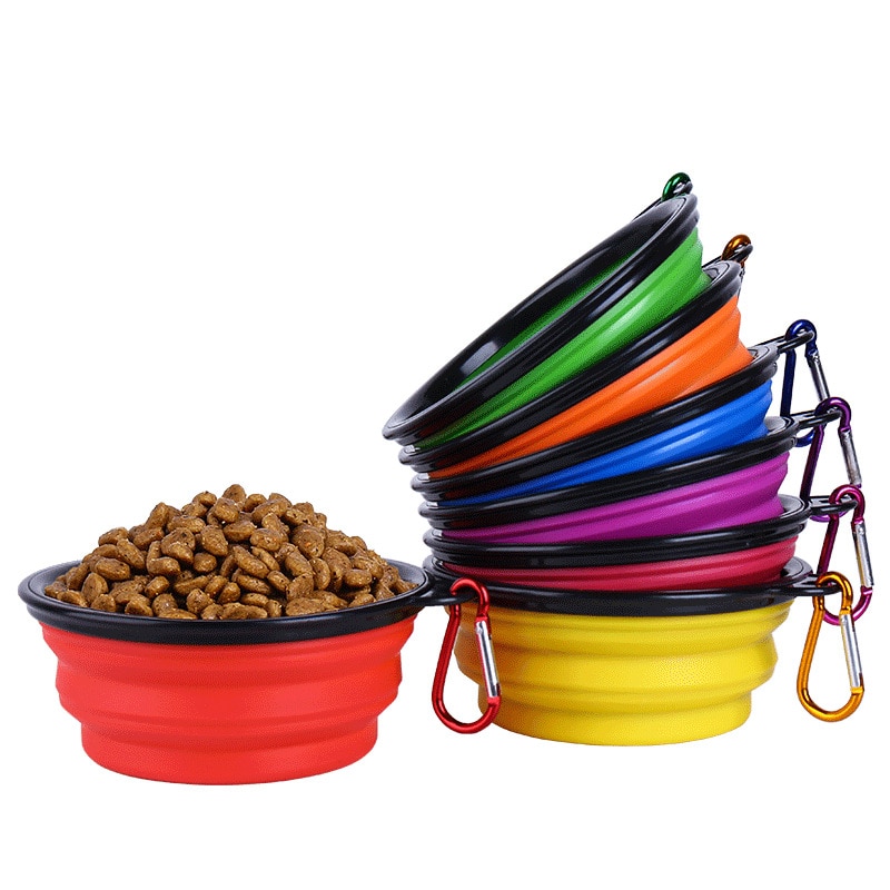 Collapsable travel dog bowls.